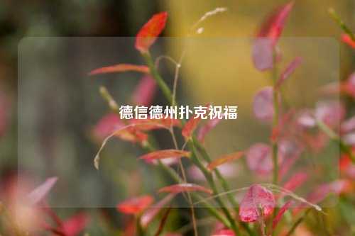 德信德州扑克祝福