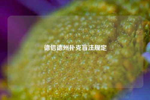 德信德州扑克盲注规定