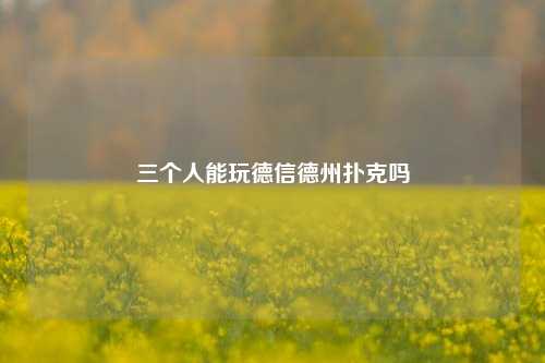 三个人能玩德信德州扑克吗