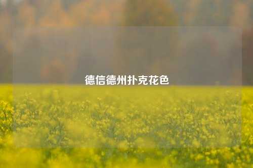 德信德州扑克花色