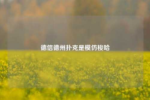 德信德州扑克是模仿梭哈